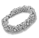 Silver Byzantine 10mm Link Chain Bracelet