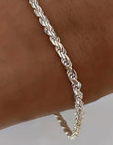 Sterling Silver Singapore Twist Chain Bracelet