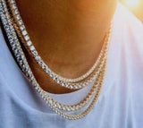 Hip Hop Tennis Necklace Gold