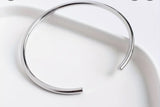 Sterling Silver Simple Half Cuff Bangle Bracelet