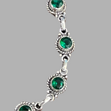 Sterling Silver Emerald 7.5” Bracelet