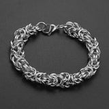 Silver Byzantine 10mm Link Chain Bracelet