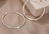 Sterling Silver Large Loop Cut Earrings