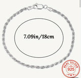 Sterling Silver Singapore Twist Chain Bracelet