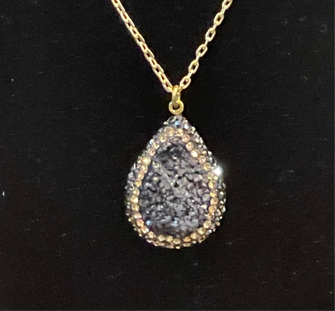 Druzy Pave Stones Necklace