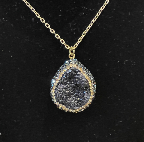 Druzy Pave Stones Necklace