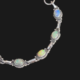 Sterling Silver Genuine Opal 8” Bracelet