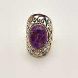 Sterling Silver Purple Turquiose Size 7 Ring