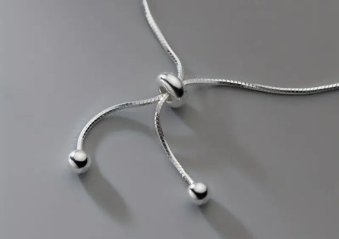 Sterling Silver Slider Adjuster Chain Bracelet