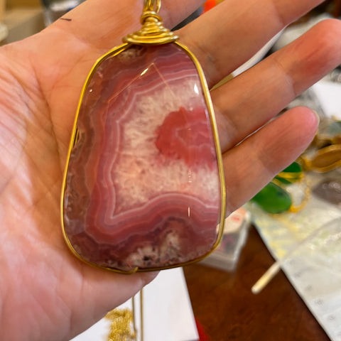 Gold Plated Agate Necklace