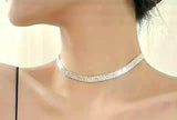 Sterling Silver Link Mesh Chain Necklace 16”