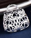 Sterling Silver Opening Filigree Handbag Pendant