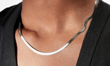 Sterling Silver Flat Snake Necklace 4mm
