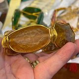 Gold Plated 4 Agate Bracelet