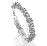 Silver Byzantine 10mm Link Chain Bracelet