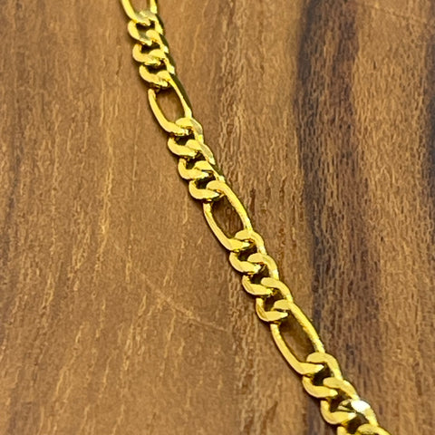 18K Yellow Gold Plated Sterling Silver Figaro Twist Necklace 2.5mm