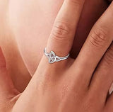 Sterling Silver Triquetra Celtic Knot Off Set Ring