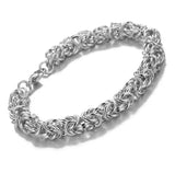 Silver 8mm Byzantine Link Chain Bracelet