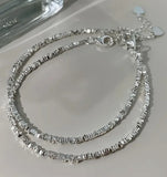 Sterling Silver Irregular Block Chain Bracelet