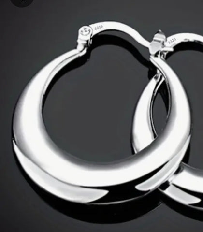 Sterling Silver Hinged Hoop Earrings