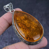 Sterling Silver Amber Pendant