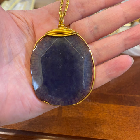 Gold Plated Agate Necklace