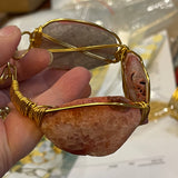 Gold Plated 3 Agate Bracelet