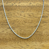 Sterling Silver Box / Twisted Fine Rope Necklace 1 mm