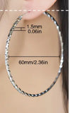 Sterling Silver Large Sparkle Hoop Earrings