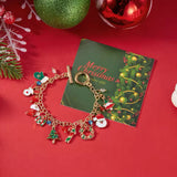 Christmas Gold Link Bracelet with Charms