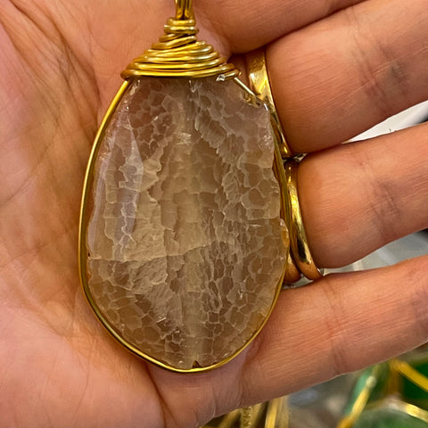 Gold Plated Agate Necklace