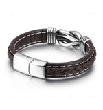 Leather and Steel Bracelet