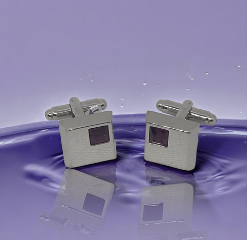 Cufflinks with Simulated Diamond