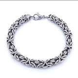 Silver 8mm Byzantine Link Chain Bracelet