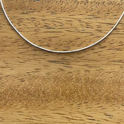 Sterling Silver Twisted Box Snake Fine Necklace 1 mm