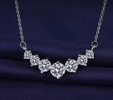 Gold Vermeil Sterling Silver 2.8 Ct Moissanite Diamond Solitaires Sterling Silver 18 Kt White Gold Necklace