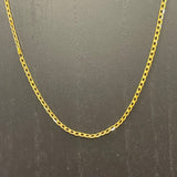 18K Yellow Gold Vermeil Sterling Silver Cuban Necklace 3mm