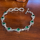 Sterling Silver Emerald 7.5” Bracelet