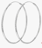 Sterling Silver Large Loop Cut Earrings