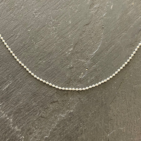 Sterling Silver Small Ball Chain Necklace 16”