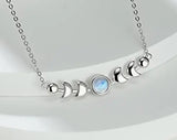 Sterling Silver Moon Moonstone Necklace