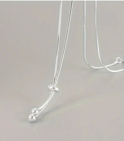 Sterling Silver Slider Lariat Necklace