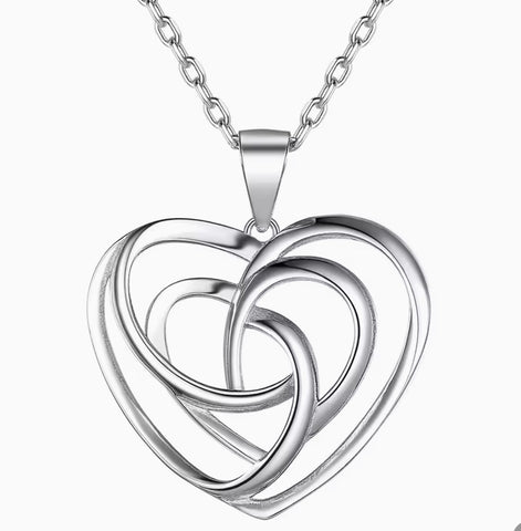 Sterling Silver Celtic Heart Knot Necklace