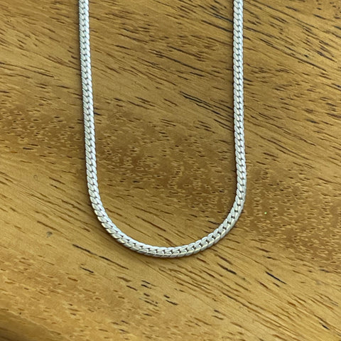 Sterling Silver Flat Curve Link Chain Necklace