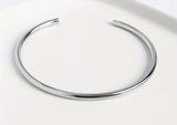 Sterling Silver Simple Half Cuff Bangle Bracelet