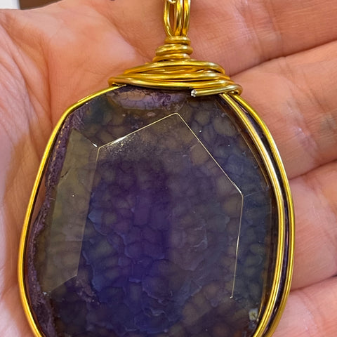 Gold Plated Agate Necklace