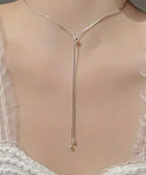 Sterling Silver Slider Lariat Necklace