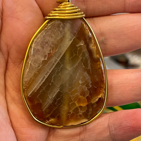 Gold Plated Agate Necklace