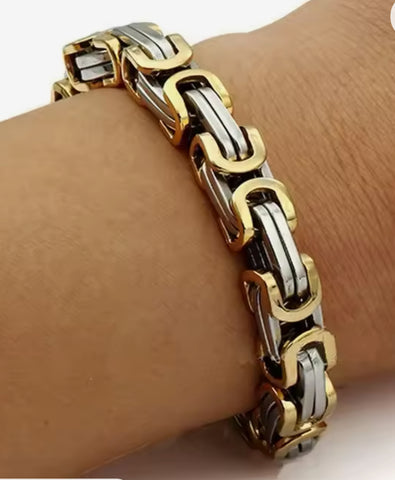 Gold Silver Bike 6mm Link Chain Bracelet