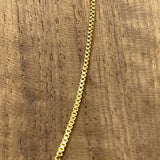 18K Yellow Gold Vermeil Sterling Silver Box Chain  Necklace 1mm